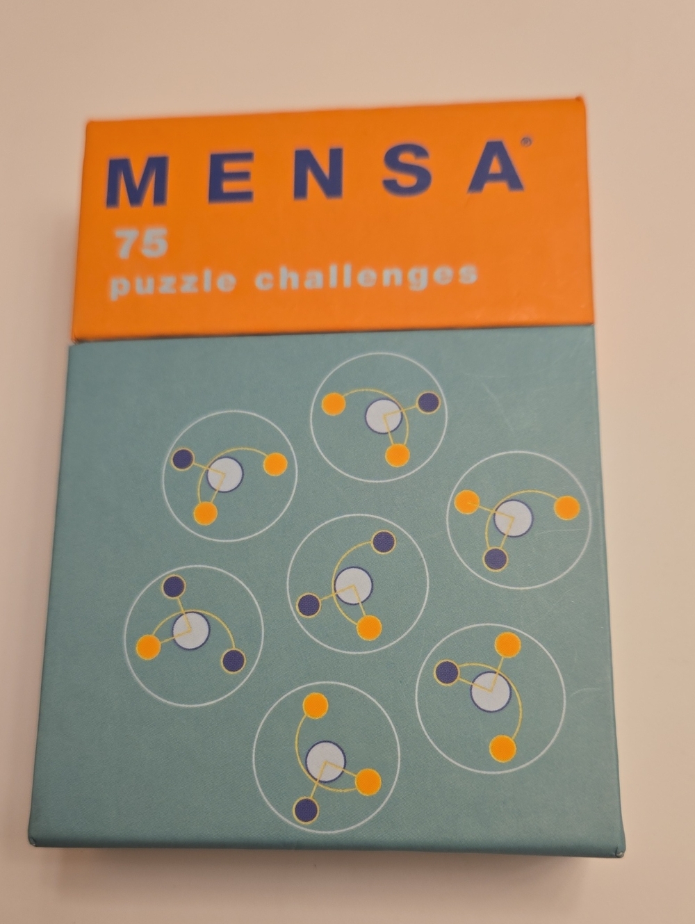 Mensa 75 Puzzle Challenges Card Deck — Orange & Teal
